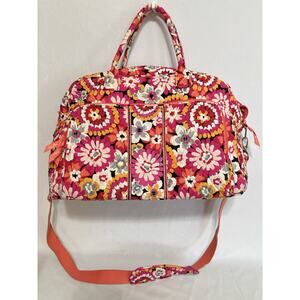 Vera Bradley Weekender Travel Bag Pixie Blooms Floral Adjustable Strap 12x18x8